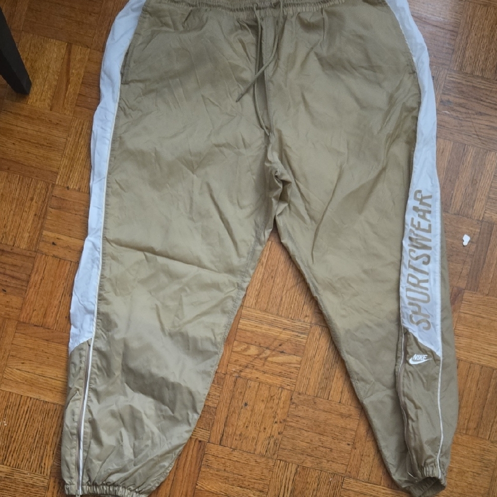 Nike Tan and White Sportswear Windbreaker Pants 3xl